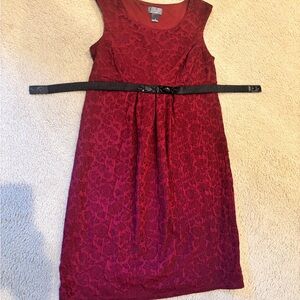 Maternity Sleeveless Dress with Black Belt